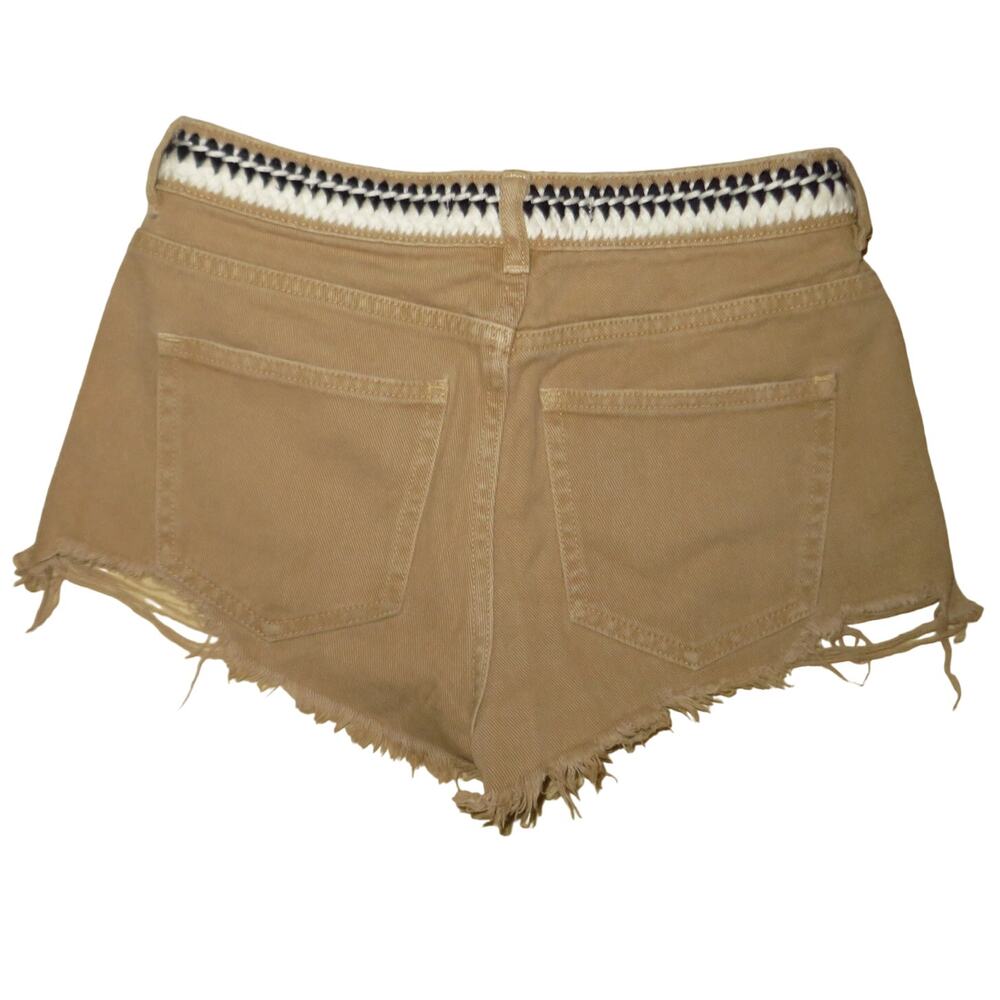 P.S. Erin Wasson Denim Shorts High Waisted Jeans Zip Fly 100% Cotton Sz 25 Tan - Picture 5 of 6
